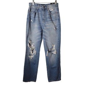 Fashion Nova Jeans Womens 5 High Rise Straight Leg Distressed